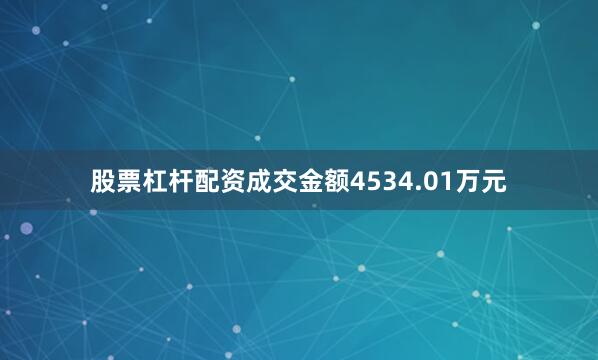 股票杠杆配资成交金额4534.01万元